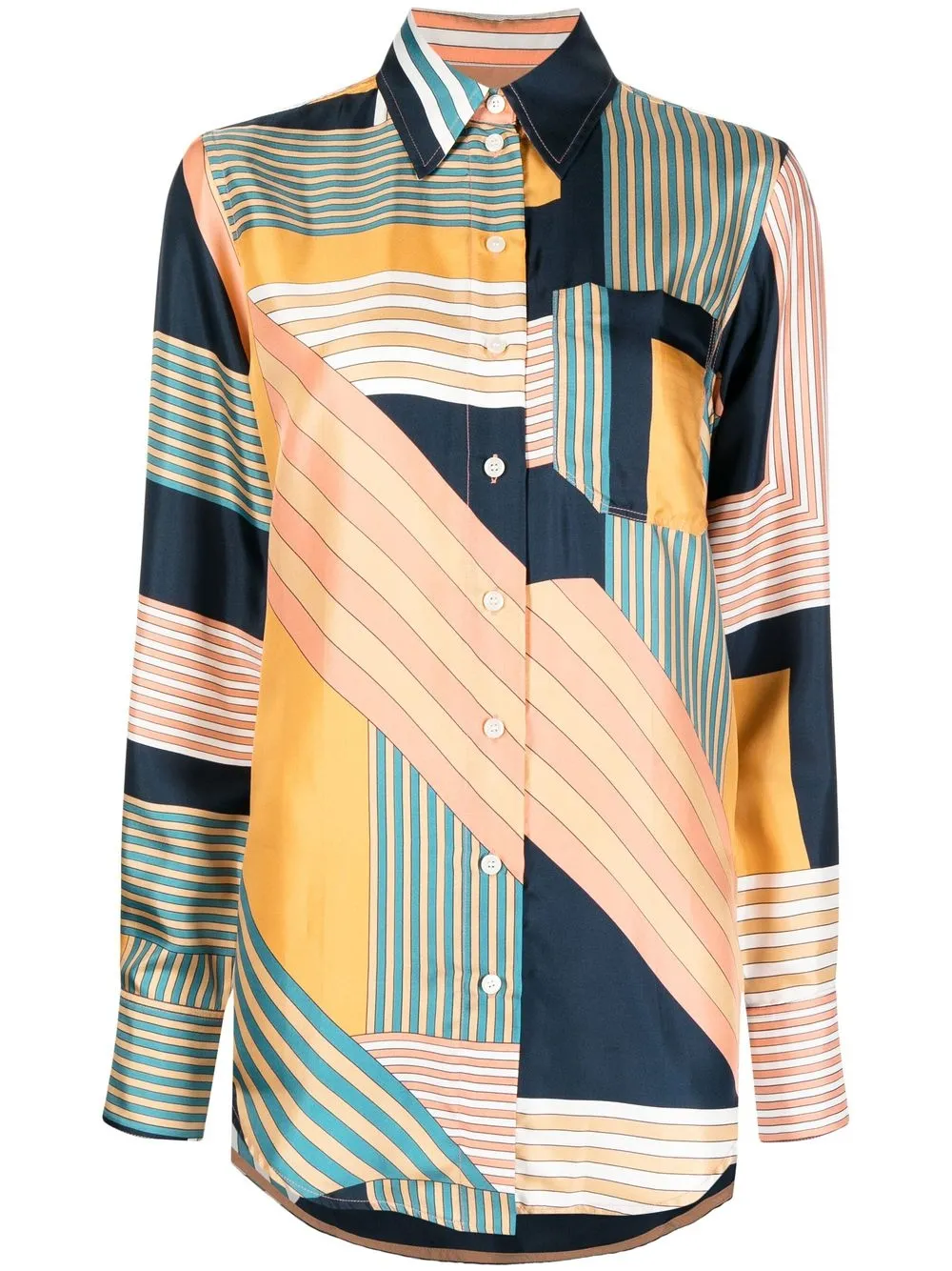 

Victoria Beckham colour-block silk shirt - Multicolour