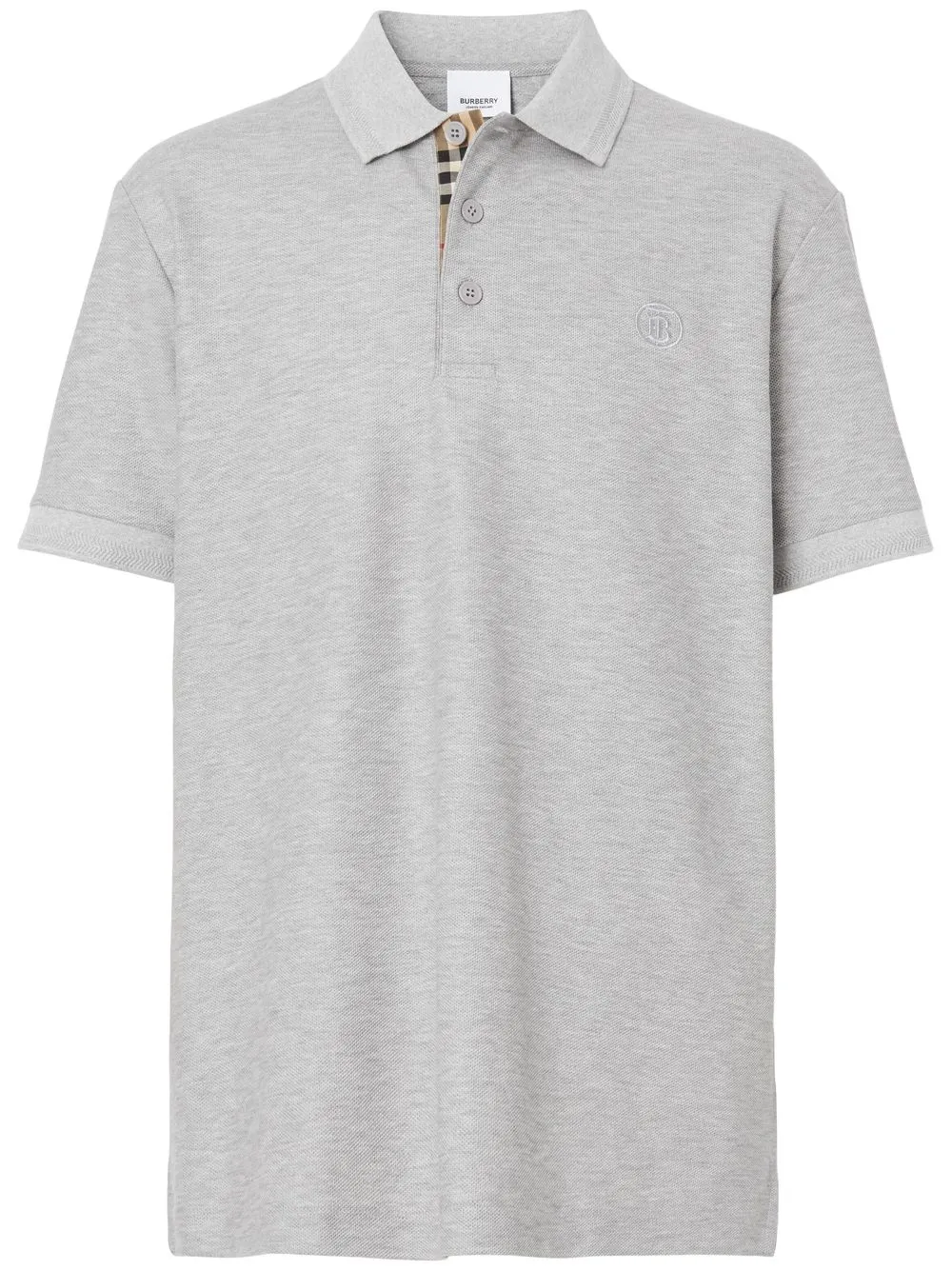 Image 1 of Burberry logo-embroidered polo shirt