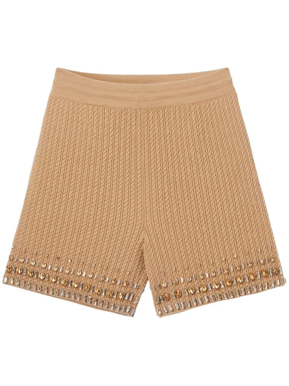 

Burberry crystal-embellished cable-knit shorts - Neutrals