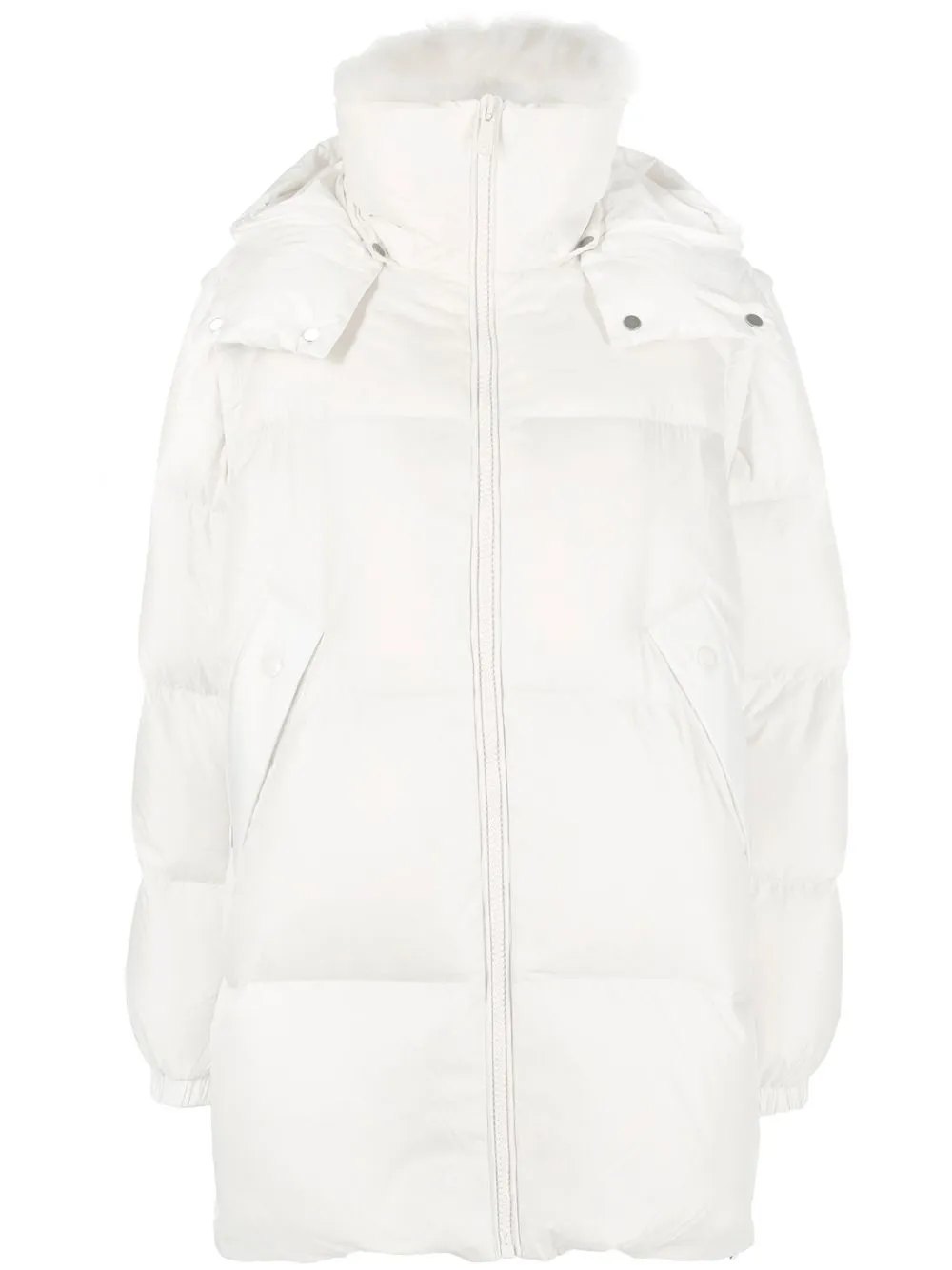 

Yves Salomon feather-down hooded padded coat - White