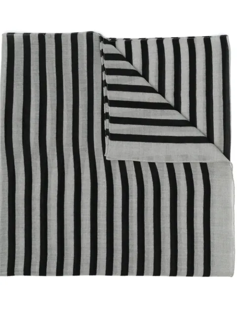 logo-print striped scarf