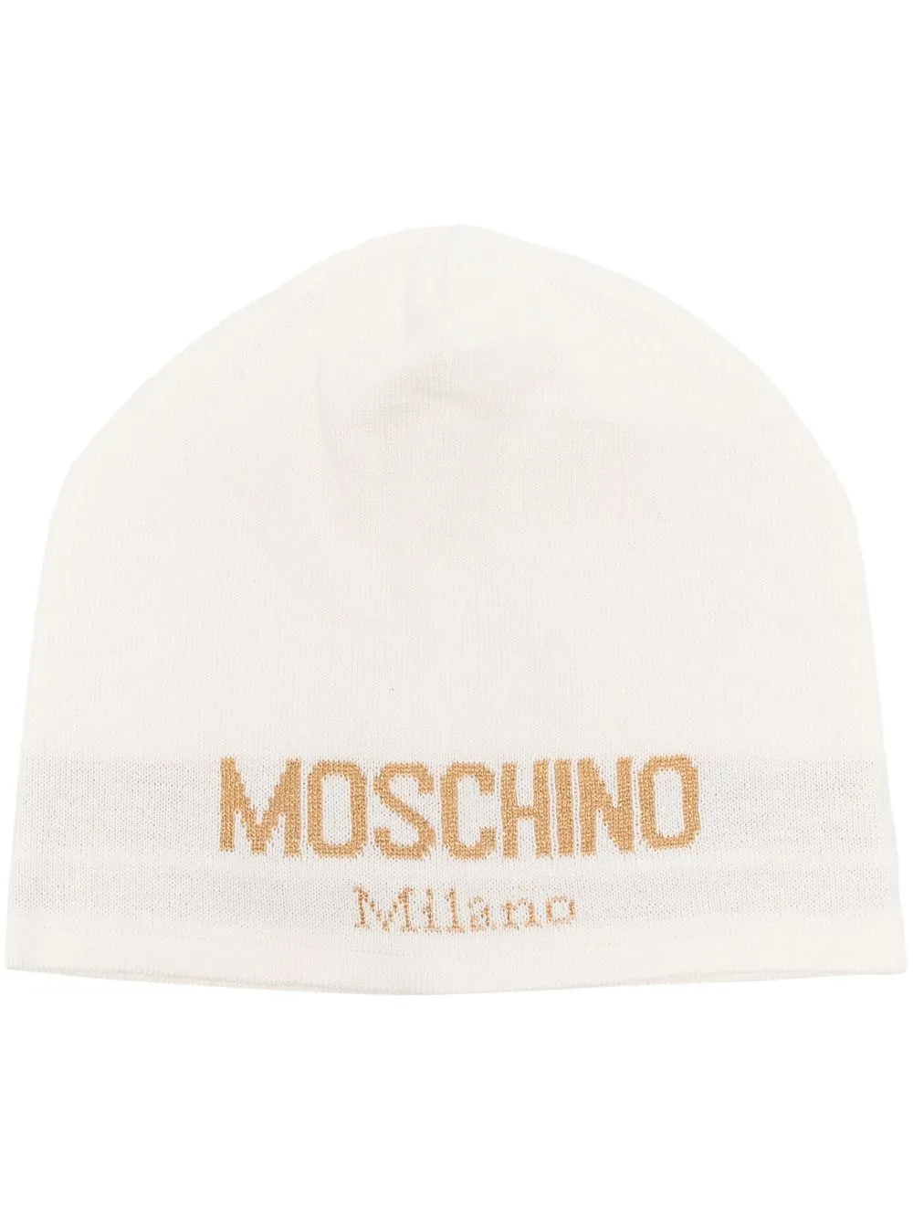 

Moschino gorro tejido con logo en intarsia - Blanco