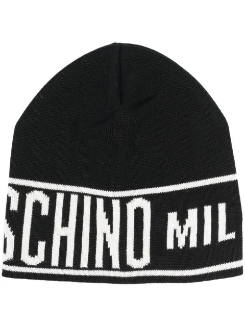 Moschino ribbed knit two-tone design hat
