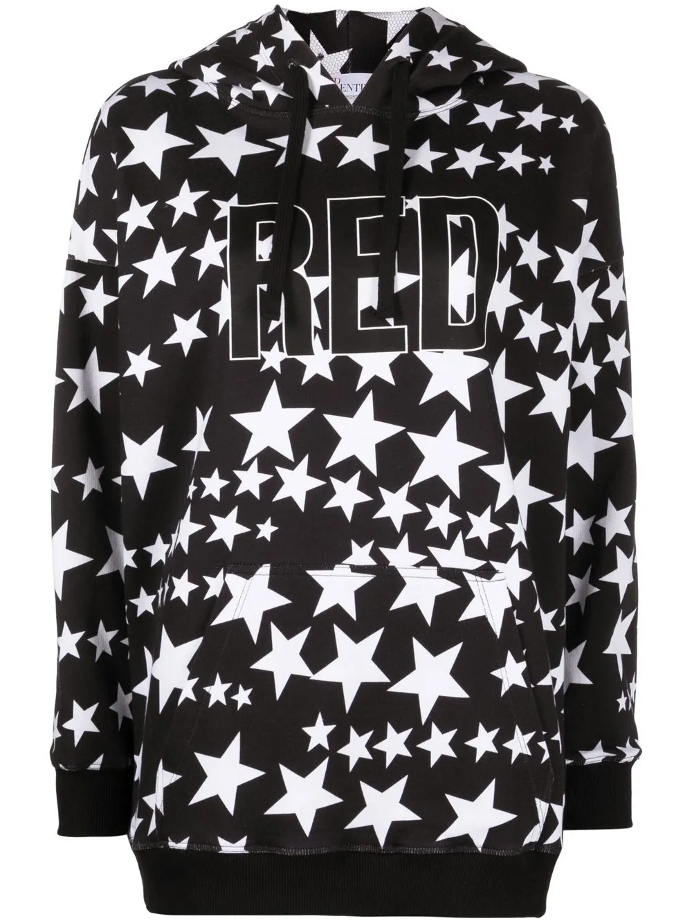 

RED Valentino star-print drawstring hoodie - Black