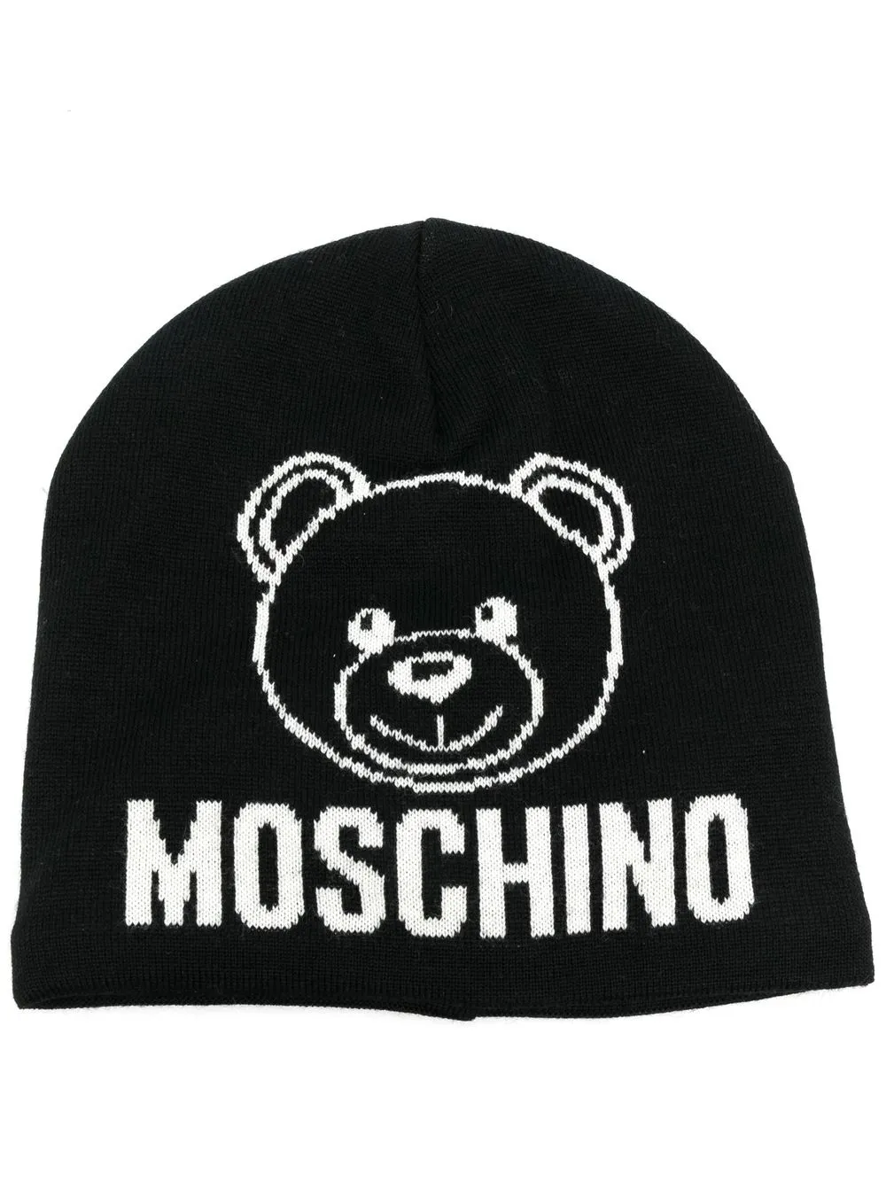 

Moschino gorro tejido con logo en intarsia - Negro