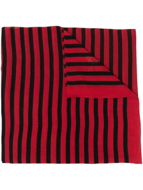stripe-print wool scarf