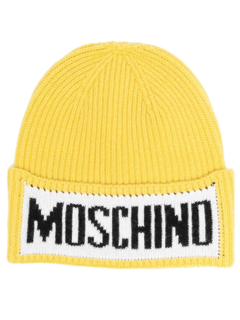 

Moschino logo-intarsia ribbed beanie - Yellow