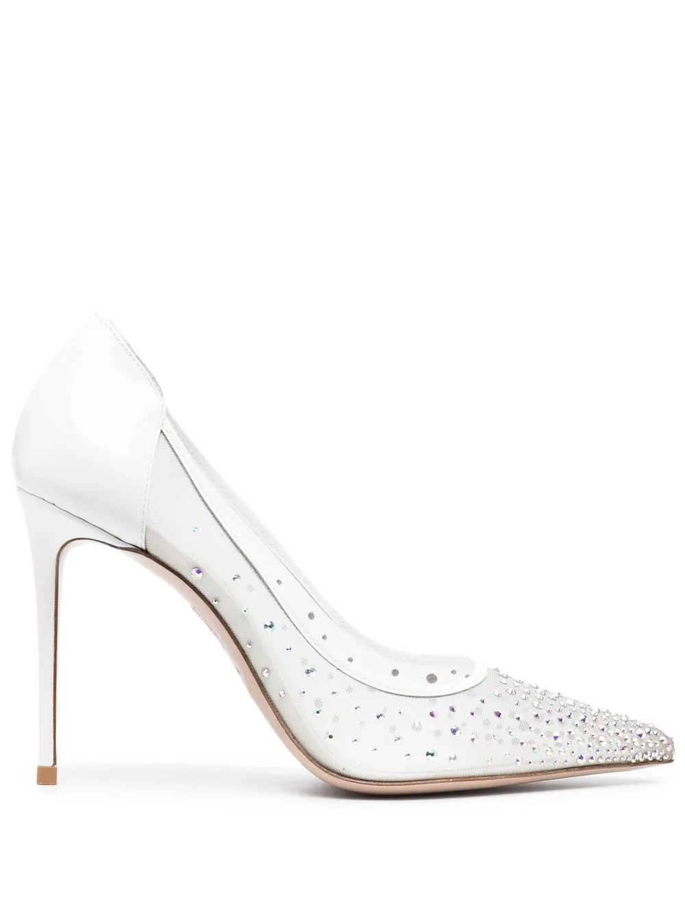 

Le Silla crystal-embellished mesh pumps - White