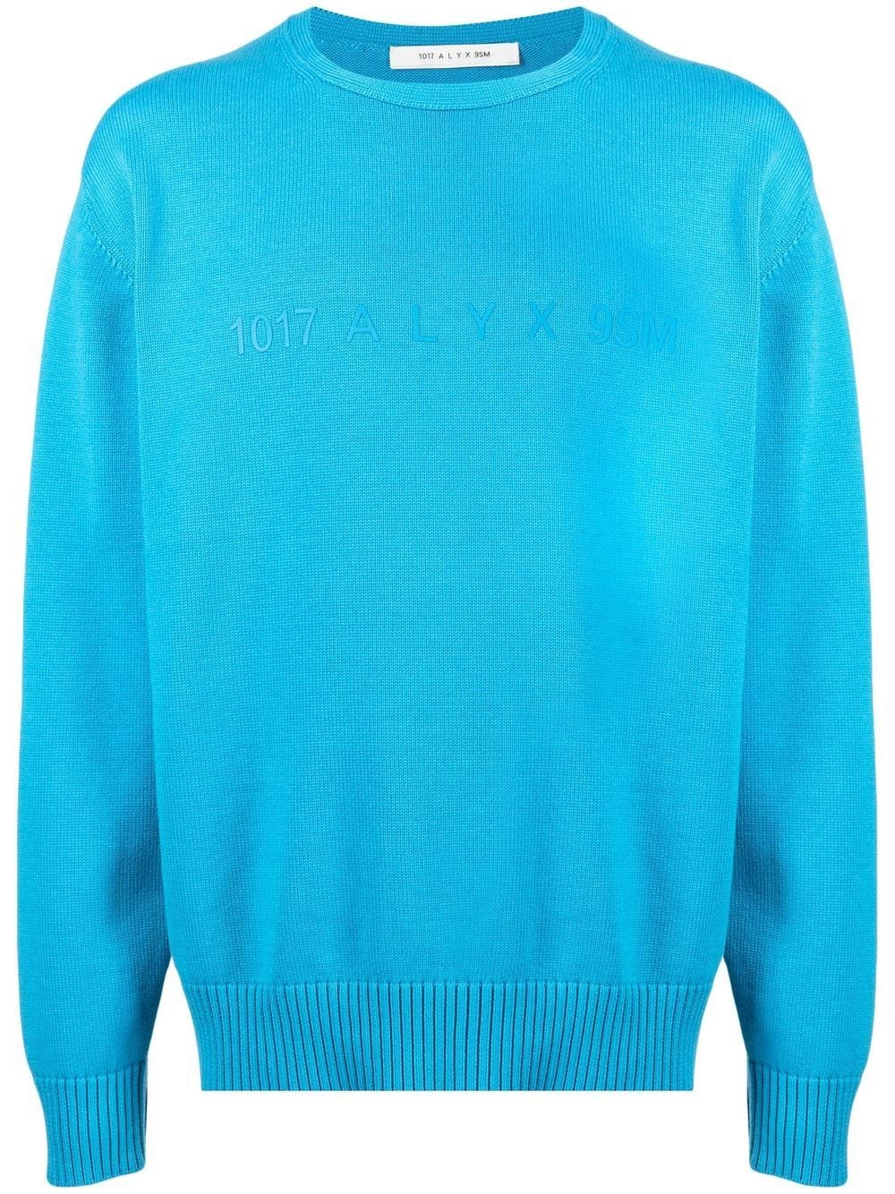 Alyx Embroidered-logo Long-sleeve Jumper In Blue
