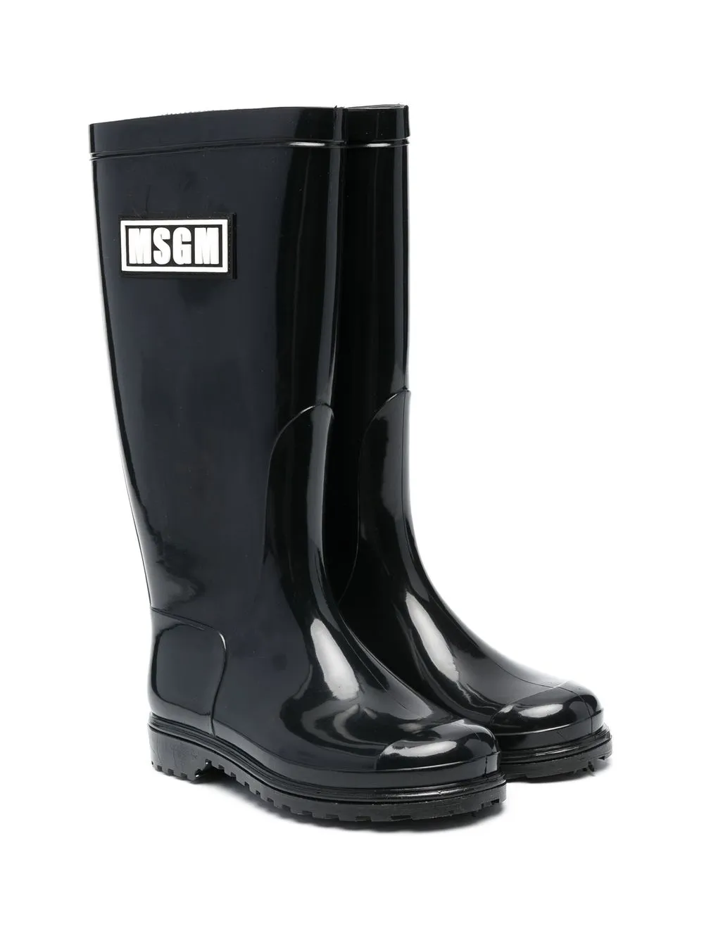 

MSGM Kids botas de lluvia con parche del logo - Negro