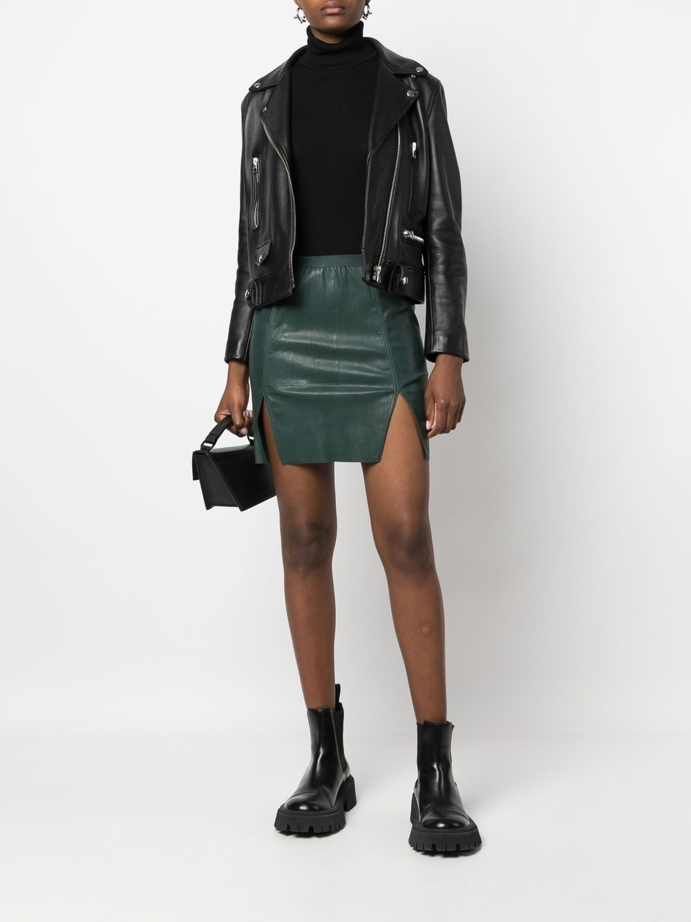 Rick Owens Leren mini-rok - Groen