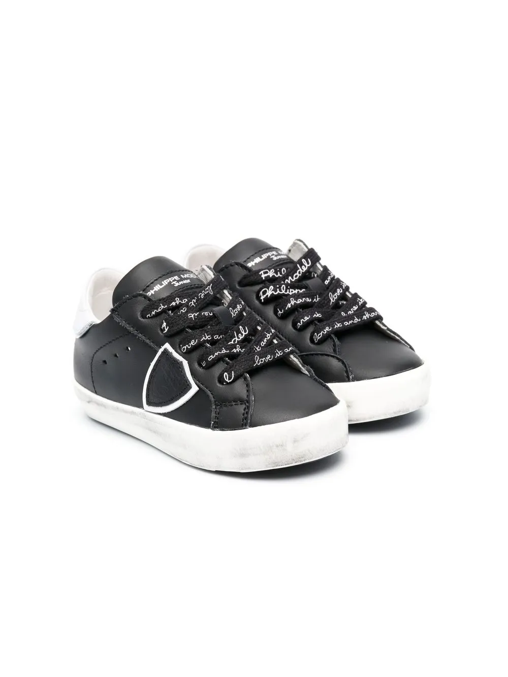 

Philippe Model Kids side logo-patch detail sneakers - Black