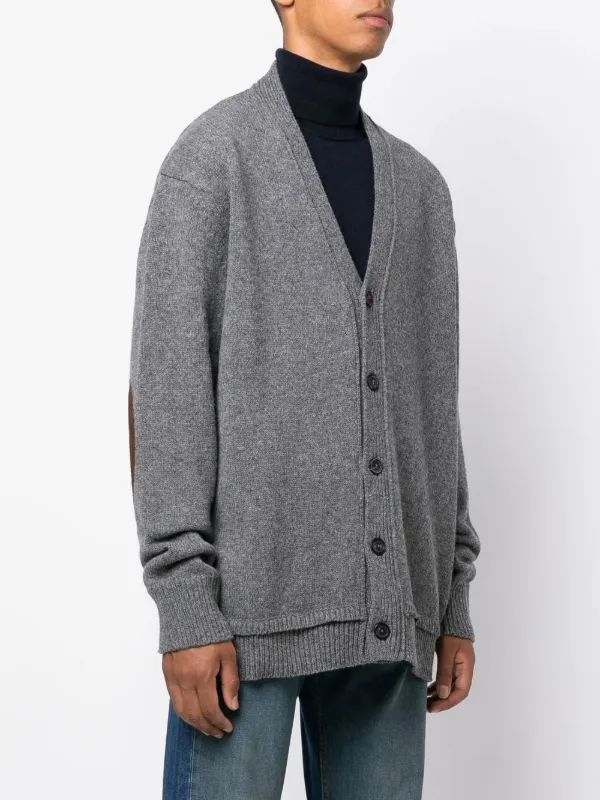 Maison Margiela V-neck elbow-patch Cardigan - Farfetch