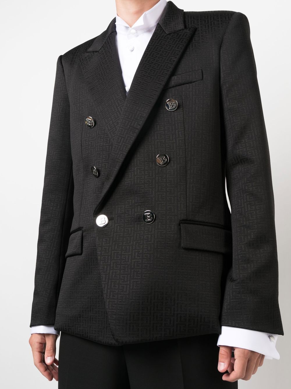 Balmain logo button double breasted blazer Men