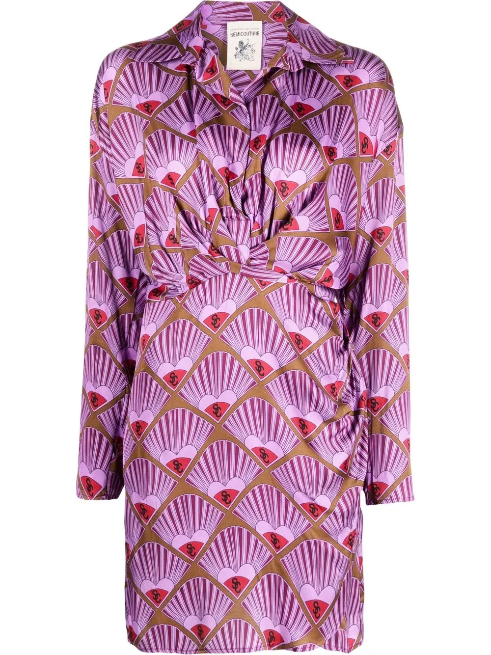 

Semicouture logo-print shirt dress - Pink