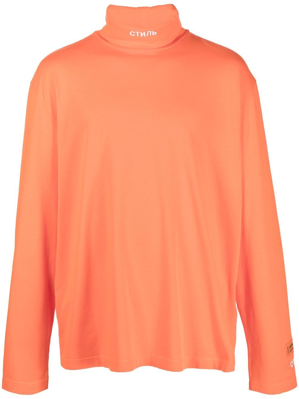 Heron Preston logo-detail roll-neck jumper - Orange