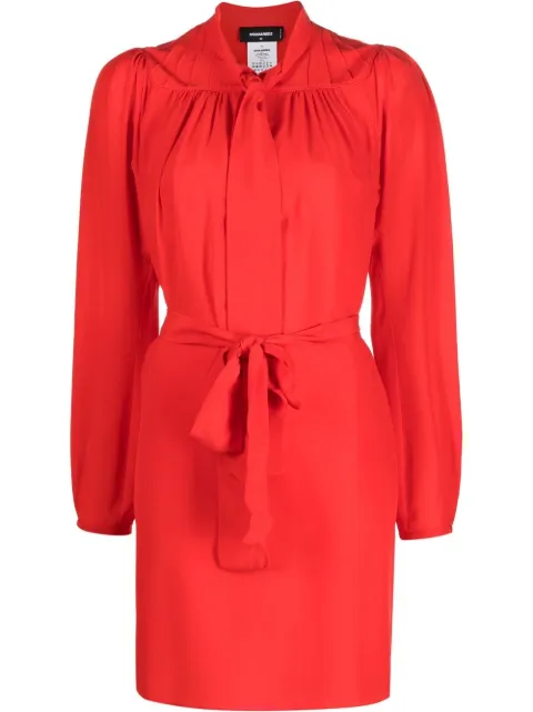 DSQUARED2 pussy-bow silk mini dress