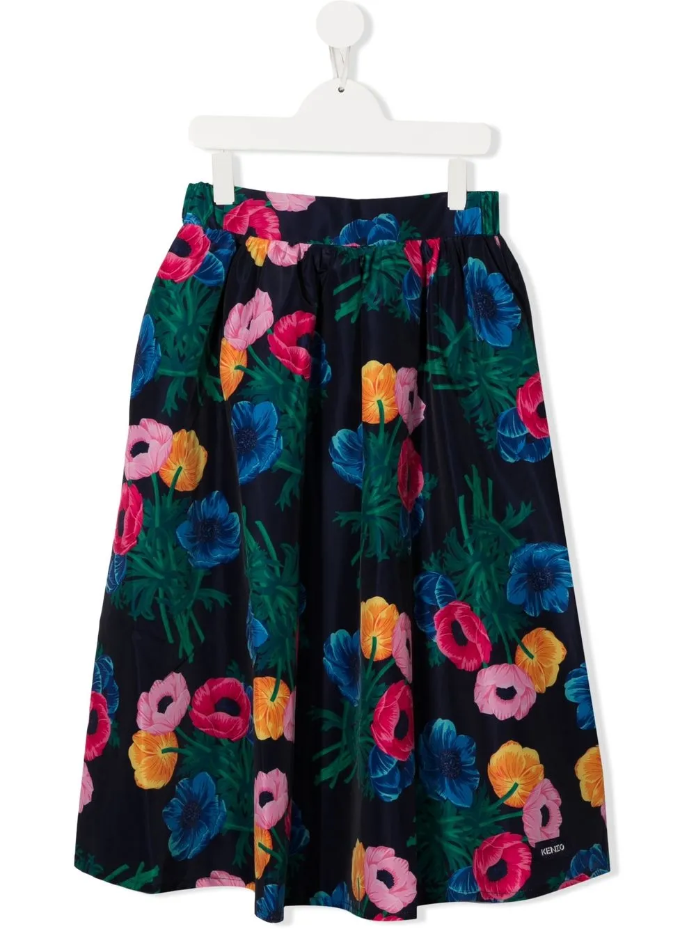 

Kenzo Kids floral-print midi skirt - Blue