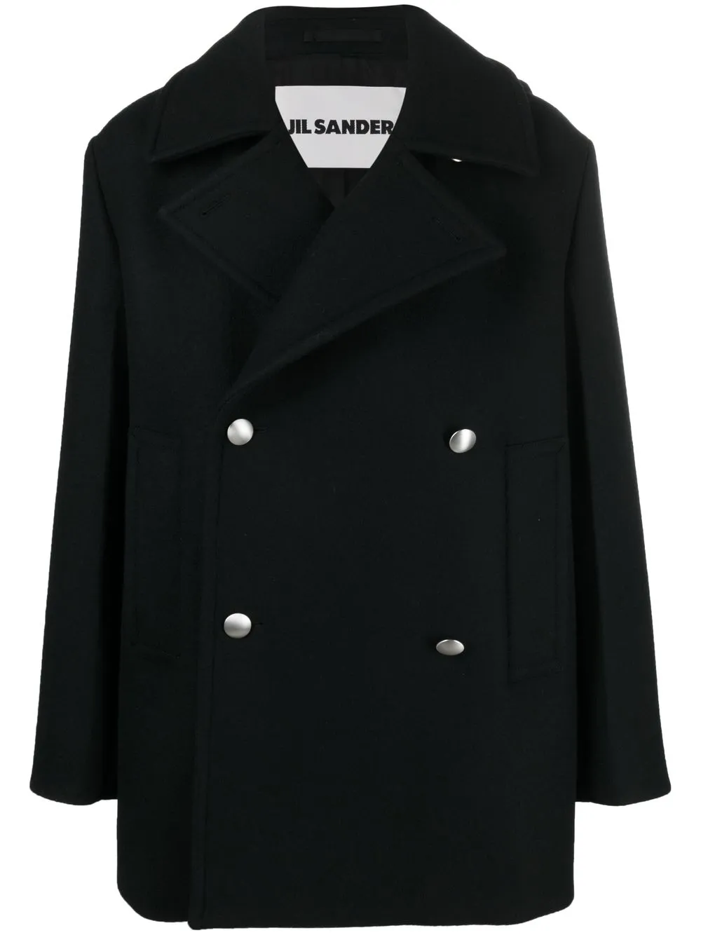 

Jil Sander notched-colar double-breasted coat - Black