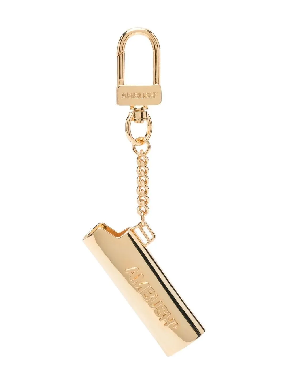 

AMBUSH debossed-logo lighter case key chain - Gold