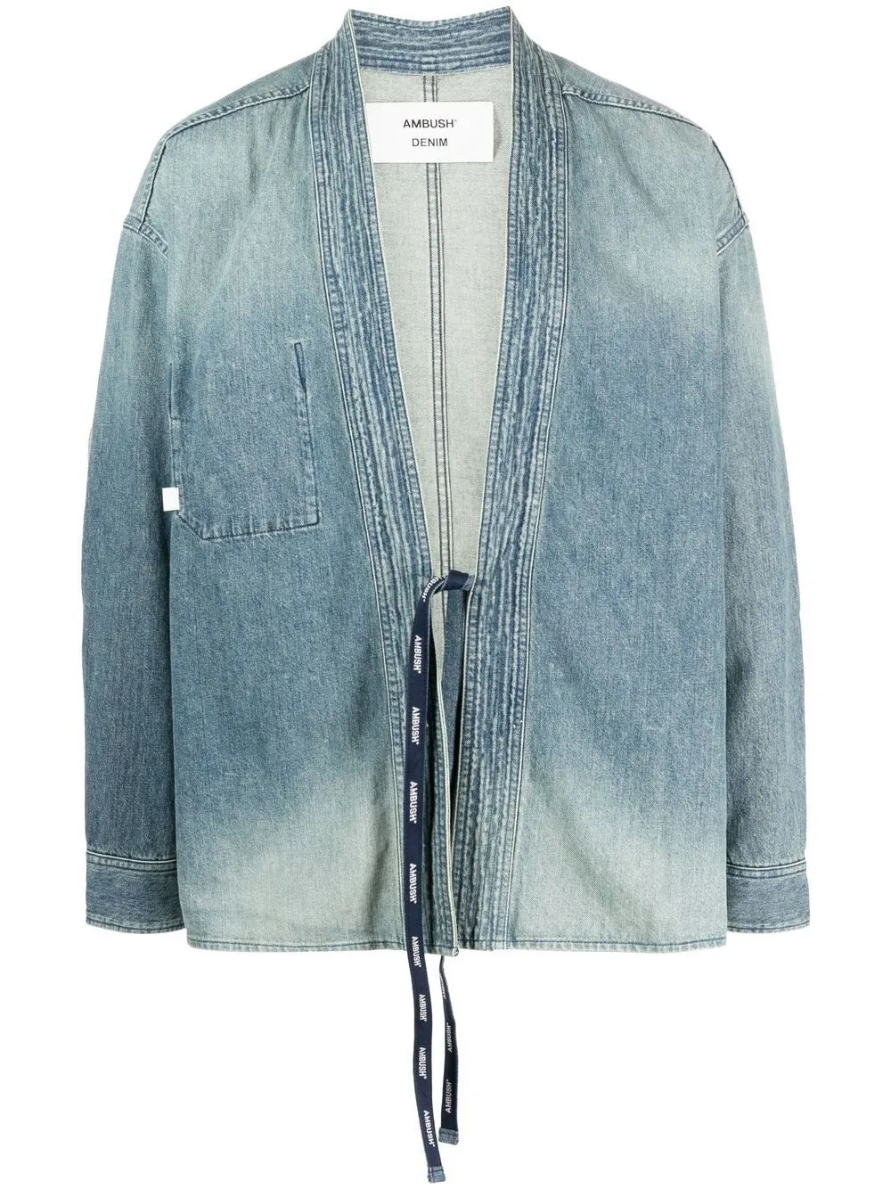 

AMBUSH tie-front denim shirt jacket - MID BLU NO COLOR