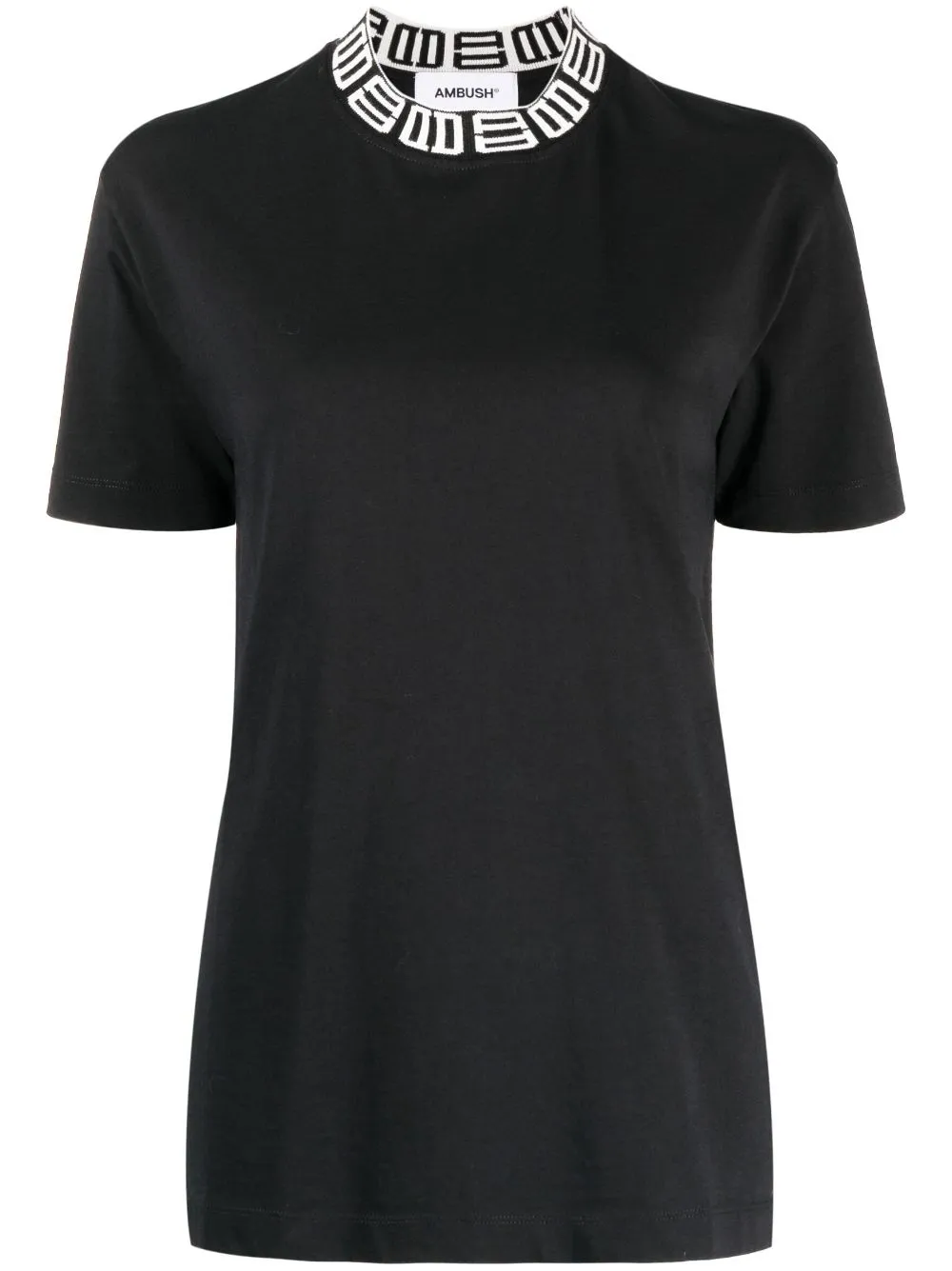 AMBUSH MONOGRAM RIB T-SHIRT BLACK NO COLOR