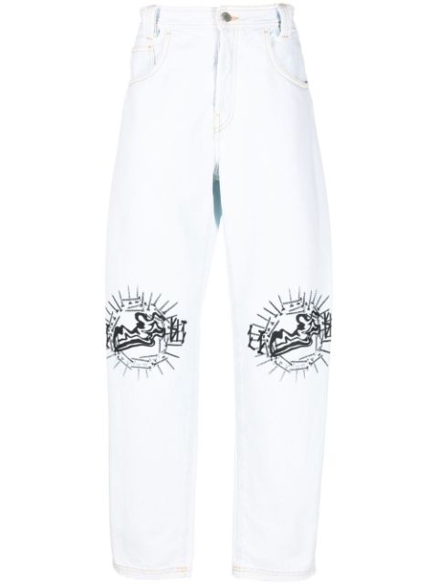 44 LABEL GROUP graphic-print straight-leg jeans