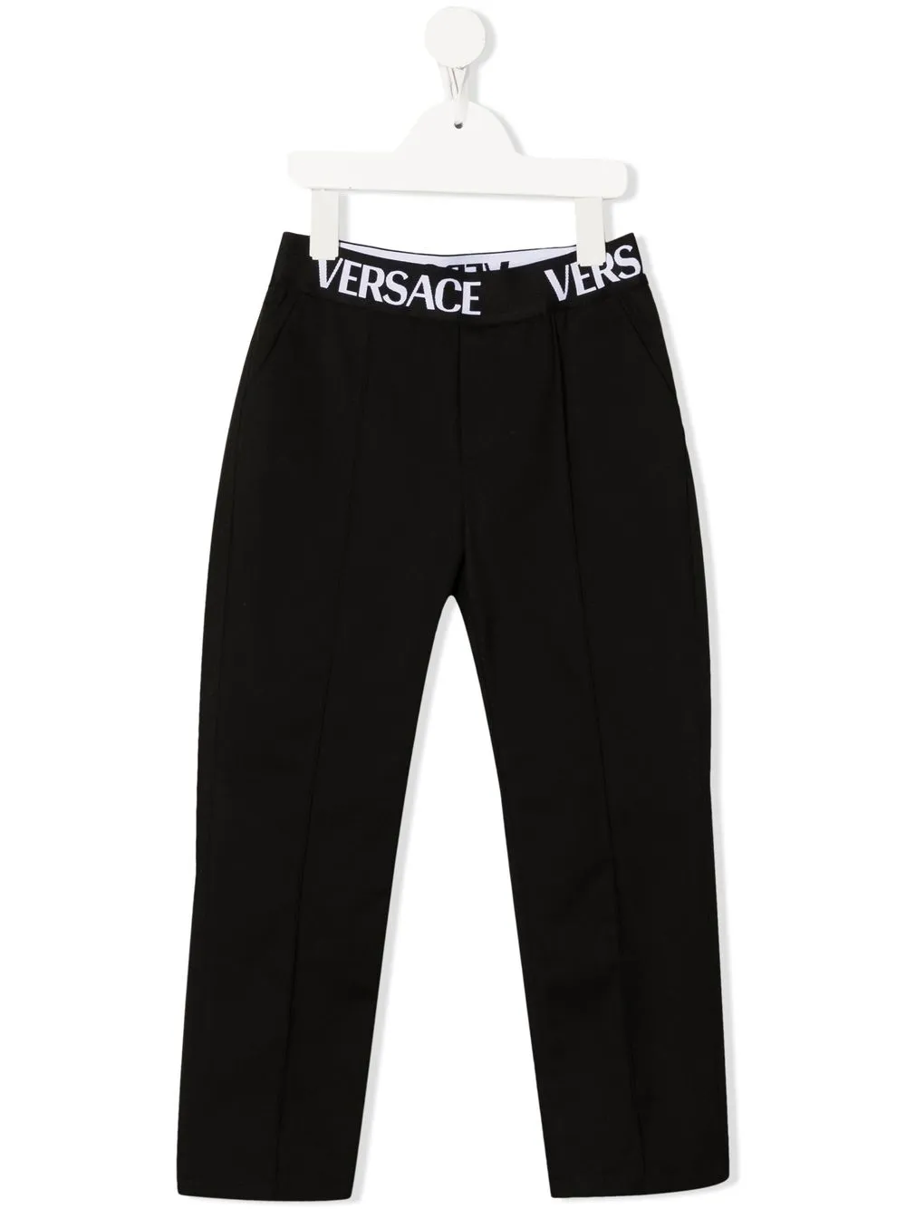

Versace Kids pantalones rectos con logo en la pretina - Negro