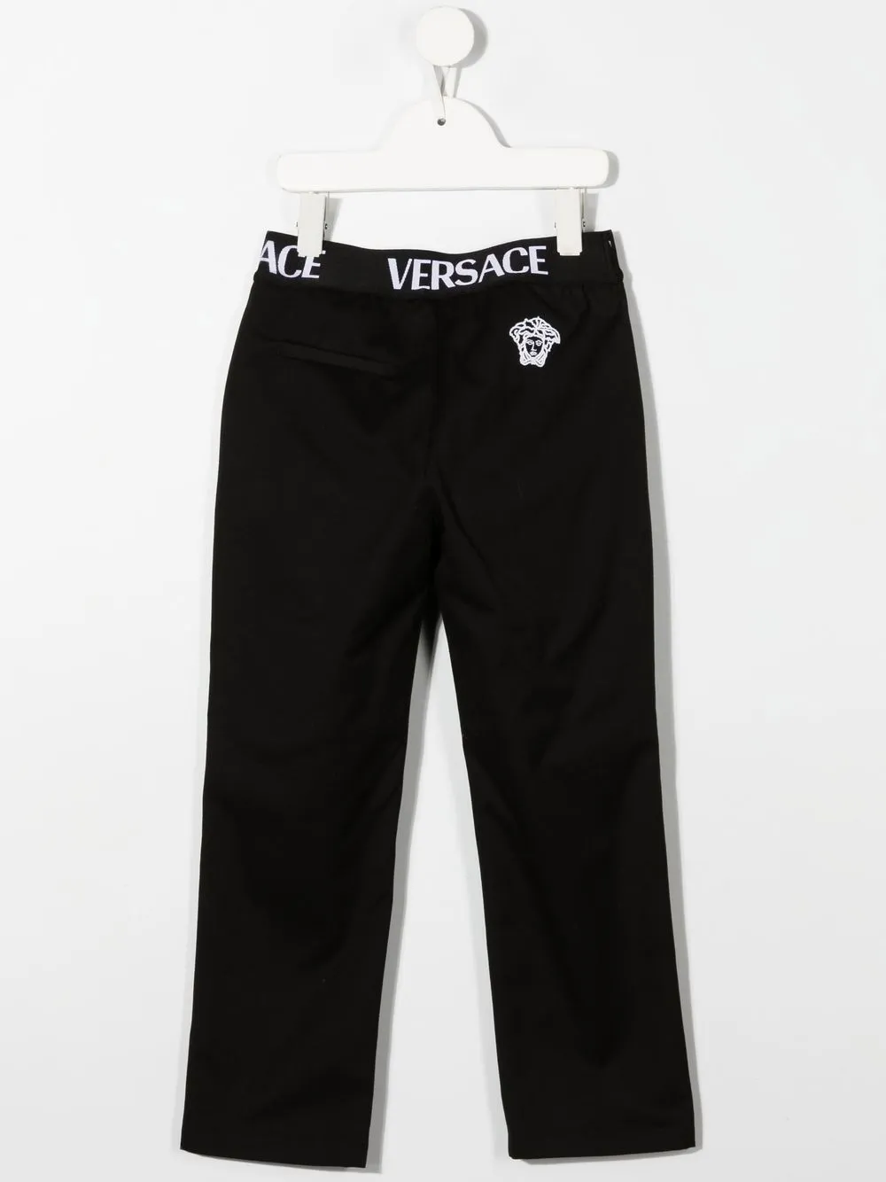 Versace Kids Broek met logoband - Zwart