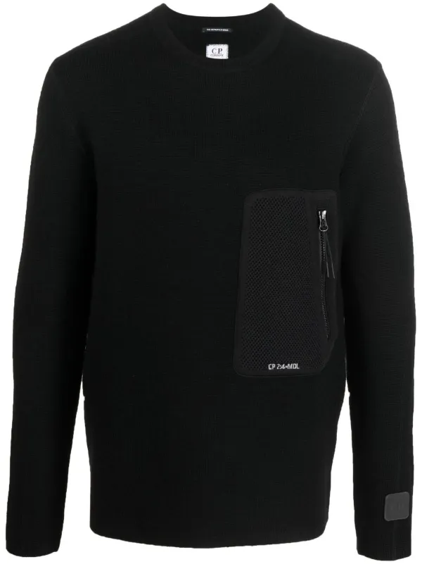 crew-neck zip-pocket Jumper - Farfetch