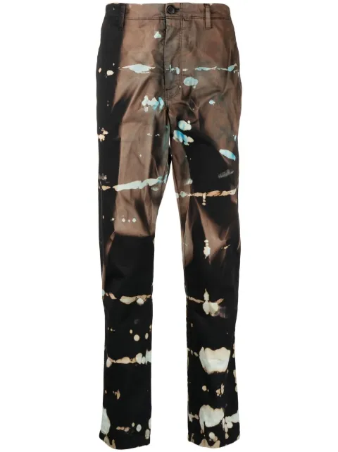 tie-dye straight-leg trousers