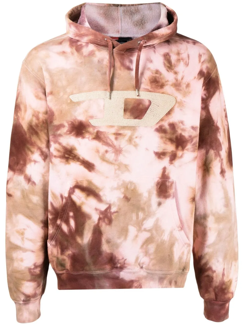 Stain Shade logo tie-dye hoodie | Brown | Image 1