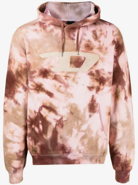 Stain Shade Hoodie met tie-dye print