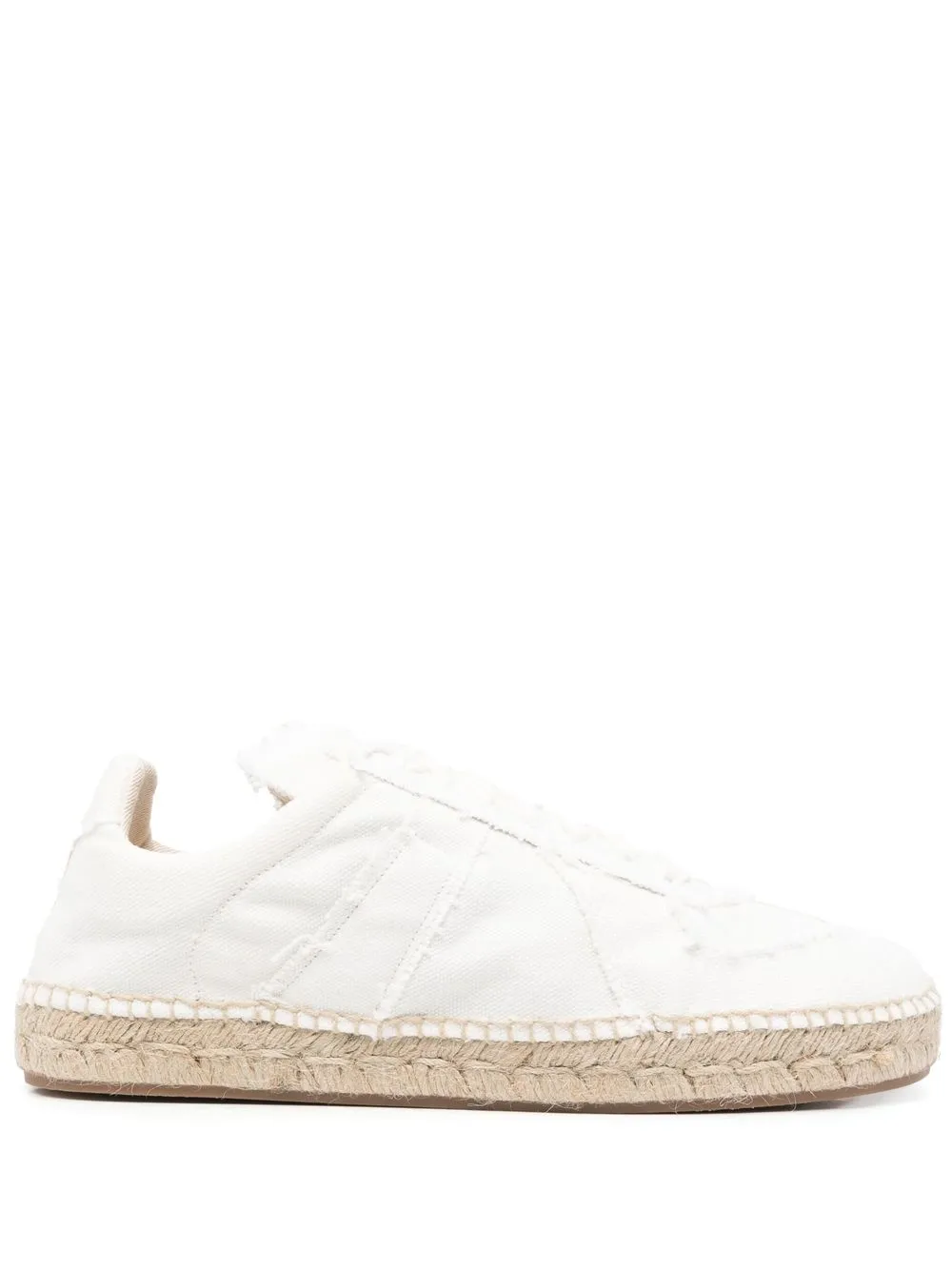 

Maison Margiela tenis con agujetas deshilachadas - Blanco