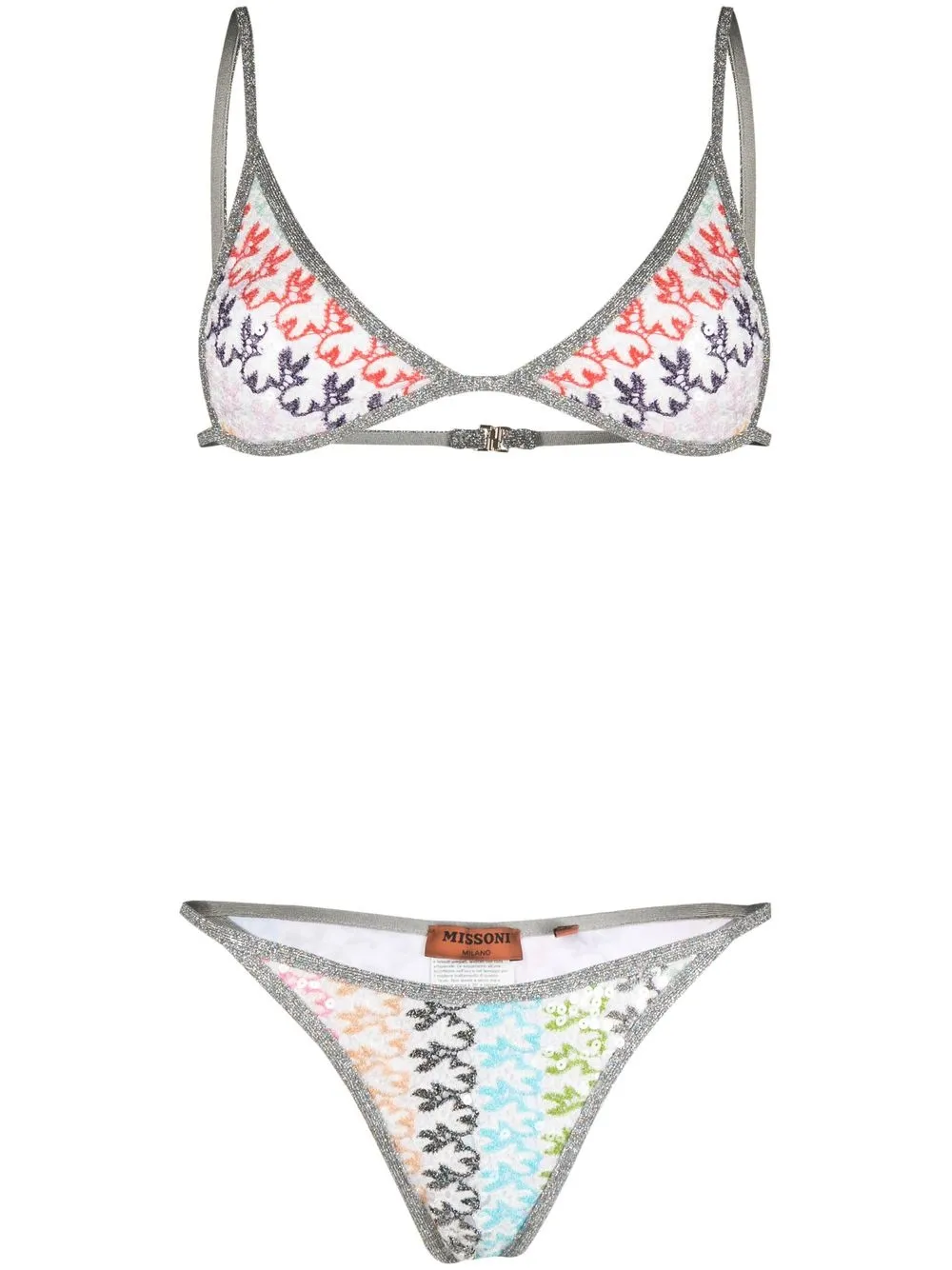 Missoni bikini bordado con ribete de lurex - Naranja