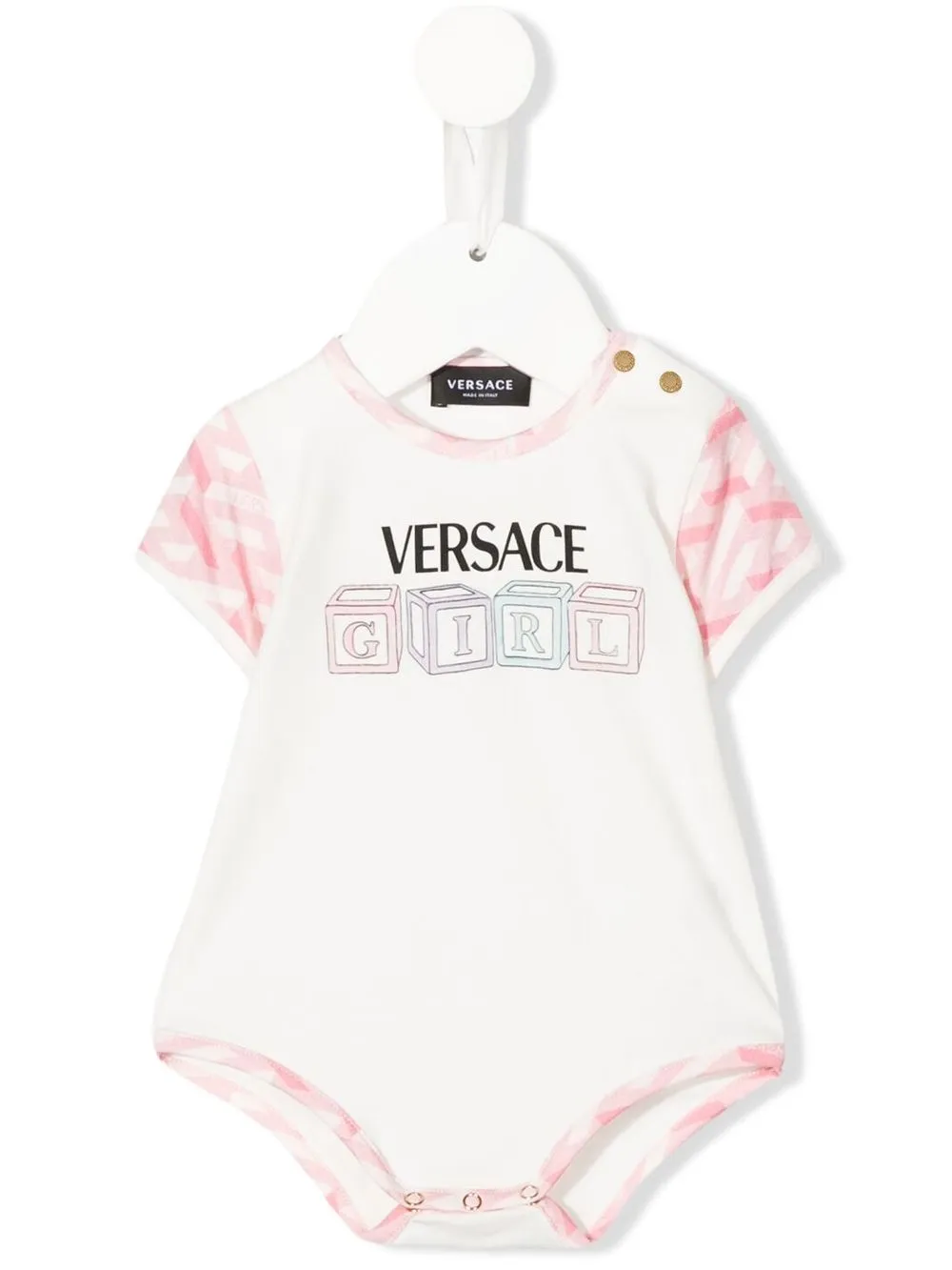 Versace Kids logo-print short-sleeve body - White