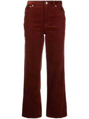 Pantaloni sartoriali crop Marrone Farfetch Donna Abbigliamento Pantaloni e jeans Pantaloni Pantaloni eleganti 