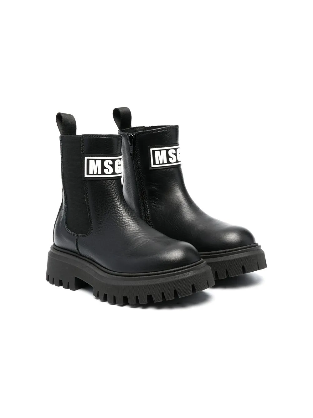 

MSGM Kids botines con suela gruesa - Negro