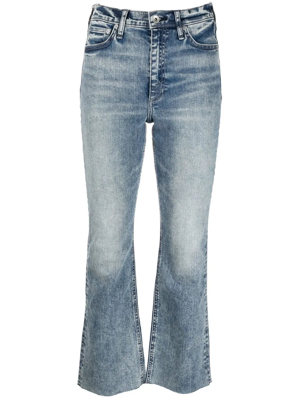 

rag & bone jeans acampanados con tiro medio - Azul