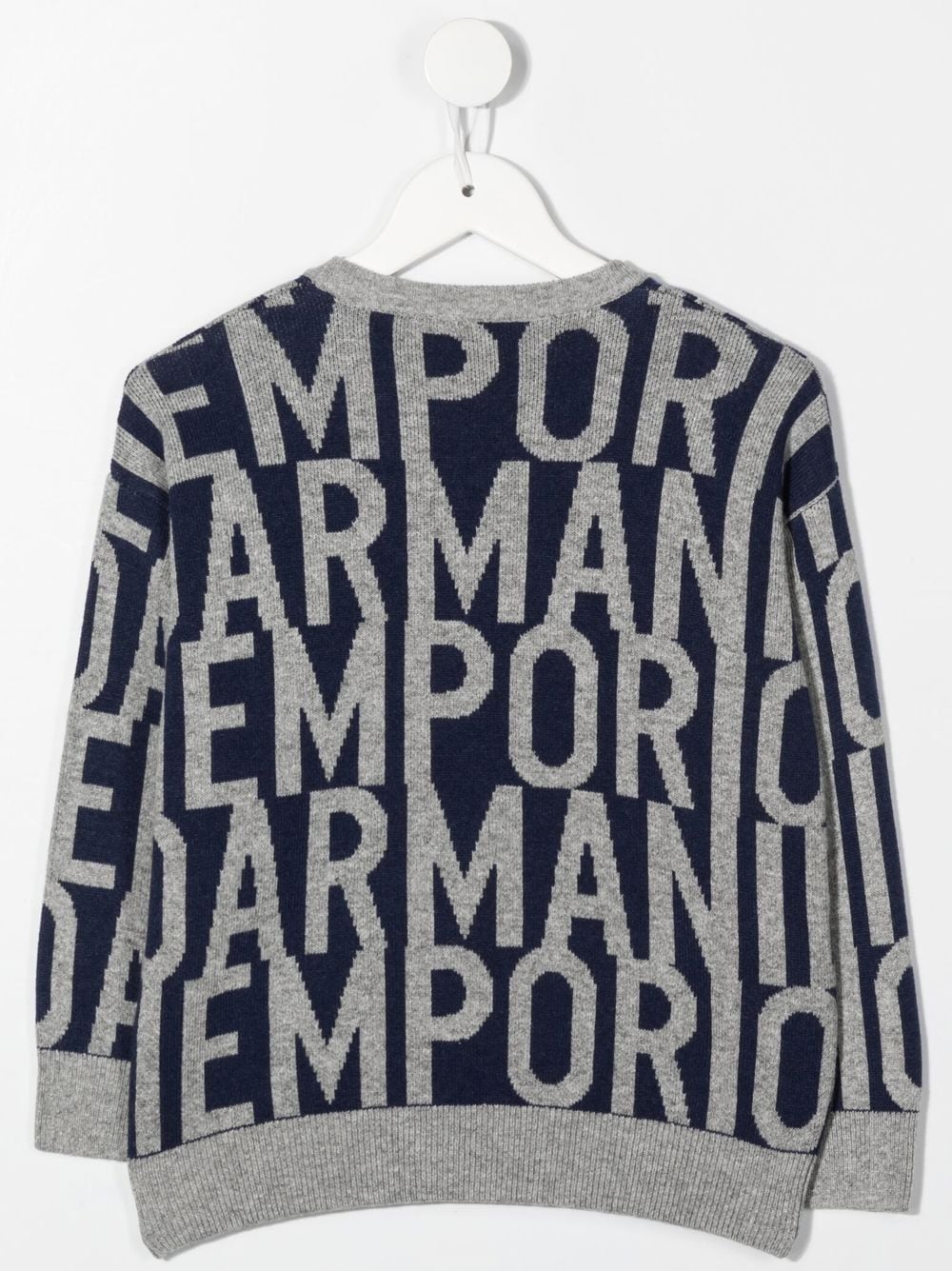 Emporio Armani Kids Intarsia trui - Blauw