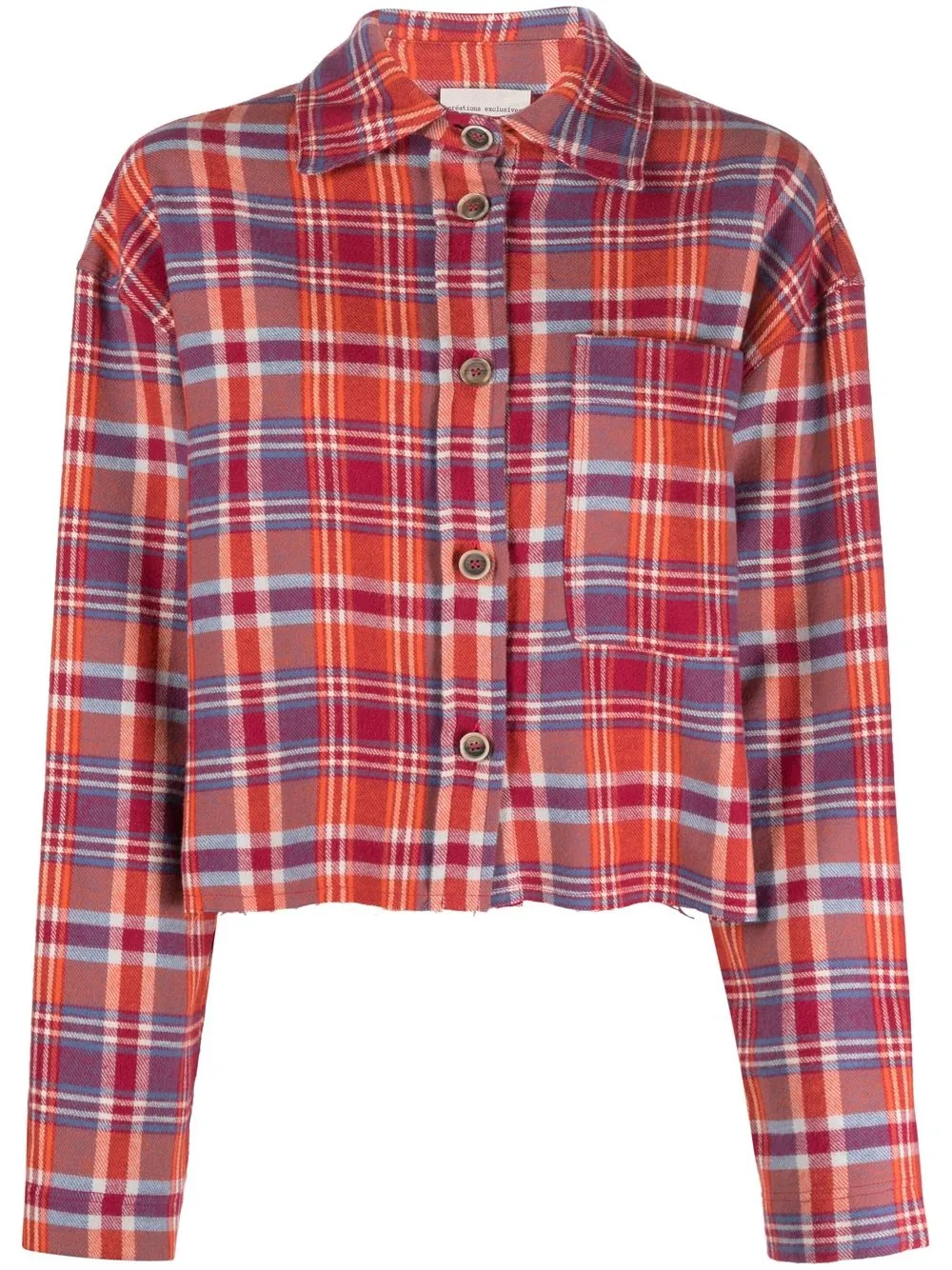 

Semicouture checked long-sleeved shirt - Red