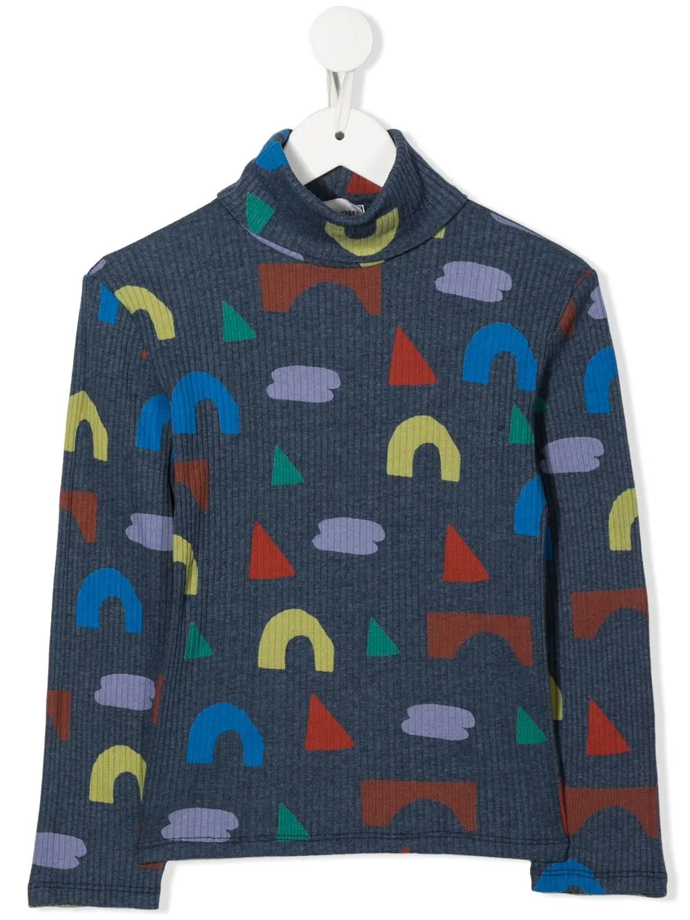 

Bobo Choses ribbed abstract-print top - Blue