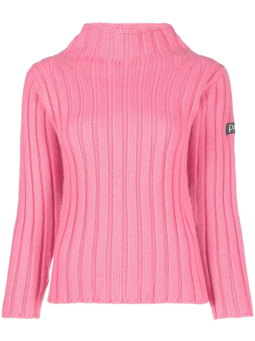 

Patou logo-patch ribbed-knit jumper - Pink