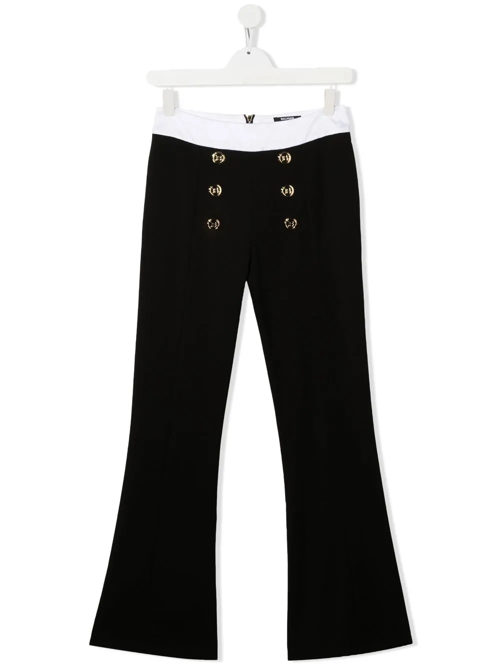 

Balmain Kids pantalones acampanados de tiro medio - Negro