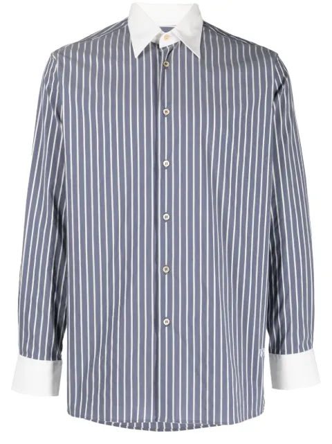 Wales Bonner camisa con botones y rayas estampadas