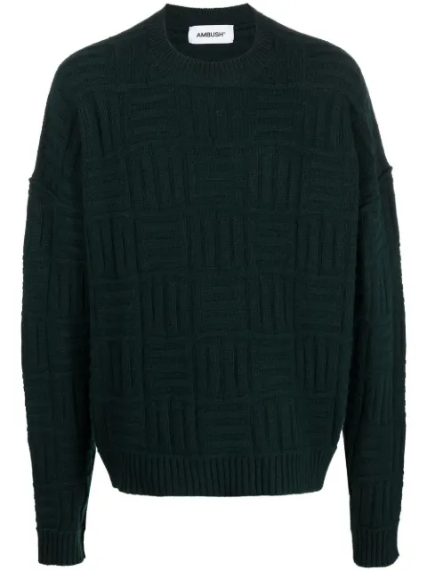 AMBUSH monogram-pattern crew neck jumper