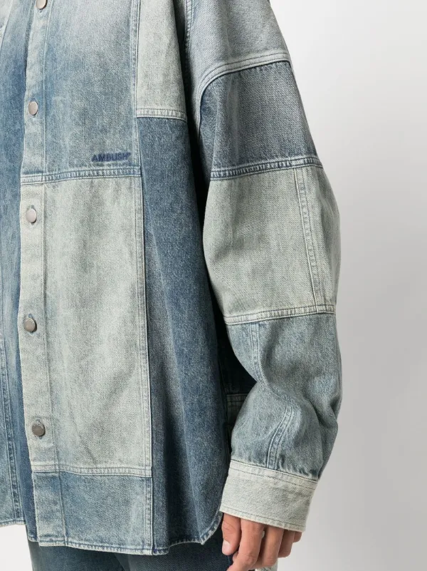 AMBUSH Patchwork Denim Shirt | Blue | FARFETCH