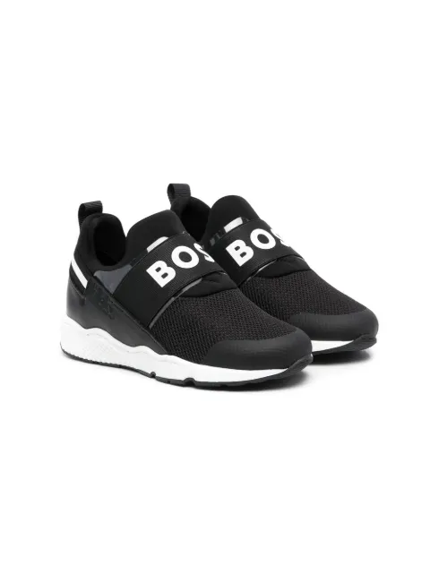 BOSS Kidswear logo-print slip-on sneakers