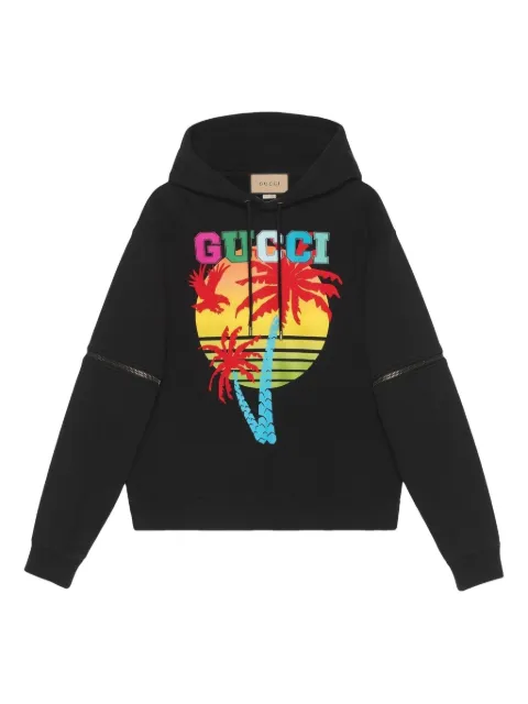 Gucci removable-sleeve sunset-print hoodie
