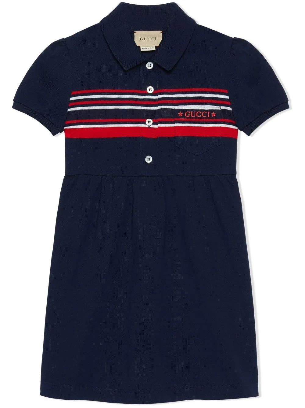 

Gucci Kids vestido estilo playera tipo playera tipo polo con logo bordado - Azul